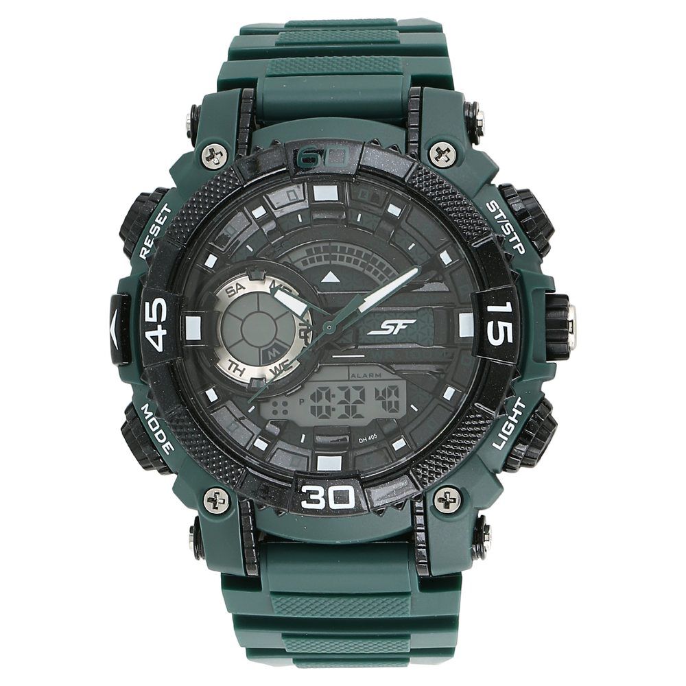 Buy Online SF Quartz Analog Digital Black Dial Plastic Strap Watch