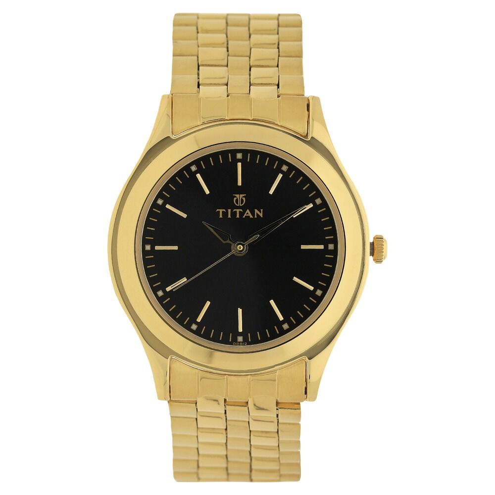 Buy Online Titan Quartz Analog Black Dial Stainless Steel Strap Watch for Men nr1648ym03 Titan