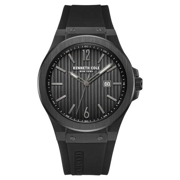 Kenneth Cole Quartz Analog with Date Black Dial Silicone Strap Watch for Men - image number 0