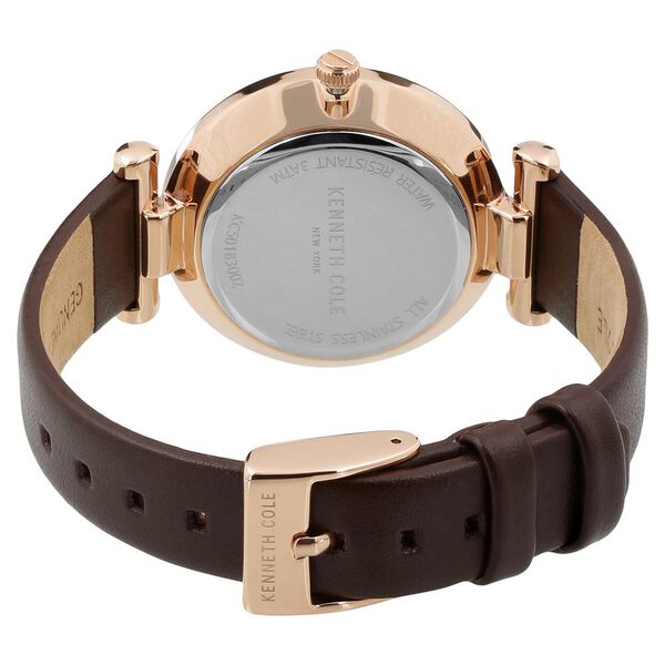 Kenneth Cole Quartz Multifunction Brown Dial Leather Strap Watch for Women - image number 3