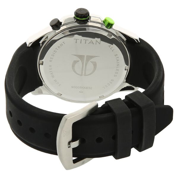 Titan Octane Black Dial Chrono Silicone Strap watch for Men - image number 3