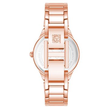 Anne Klein Quartz Analog Silver Dial Rose Gold Metal Strap Watch For Women