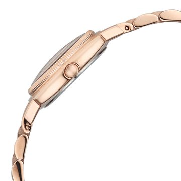 Titan Eminence Quartz Analog Red Dial Rose Gold Strap Watch For Women