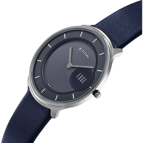 Titan Edge Murals Quartz Analog Blue Dial Blue Leather Strap Watch For Men - image number 2