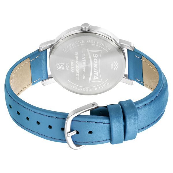 Sonata Play Blue Dial Women Watch With Leather Strap - image number 3