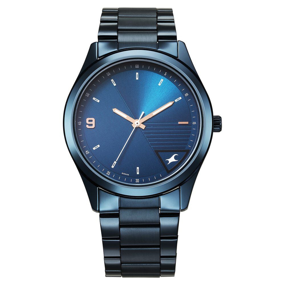Buy Online Fastrack Stunners Quartz Analog Blue Dial Blue Metal Strap Watch For Guys 3317qm01 Titan