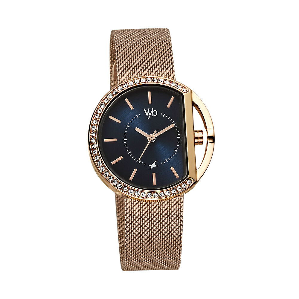 Buy Online Vyb by Fastrack Quartz Analog Blue Dial Stainless Steel