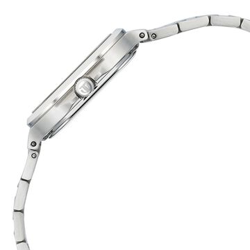 Titan Slim Square Quartz Analog with Date Blue Dial With Silver Color Stainless Steel Strap Watch For Women