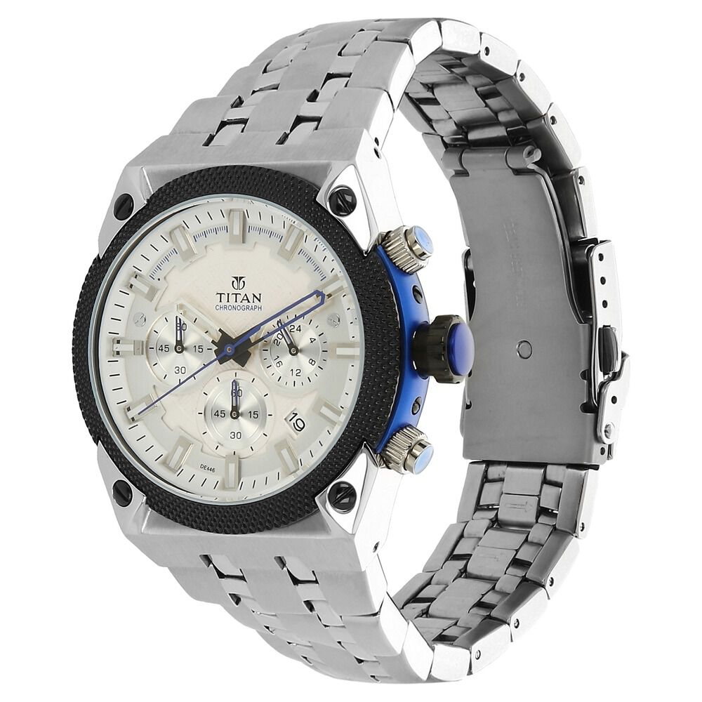 Titan Quartz Analog Silver Dial Watch for Men