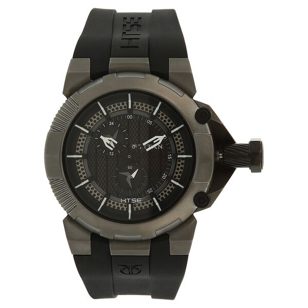 Titan Quartz Analog Solar Black Dial Plastic Strap Watch for Men - image number 0