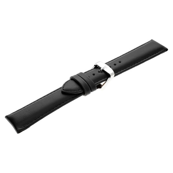 22 mm Black Genuine Leather Straps for Men - image number 3