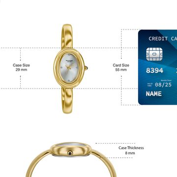 Poze Poze Quartz Analog Golden Dial Golden Metal Strap Watch For Women