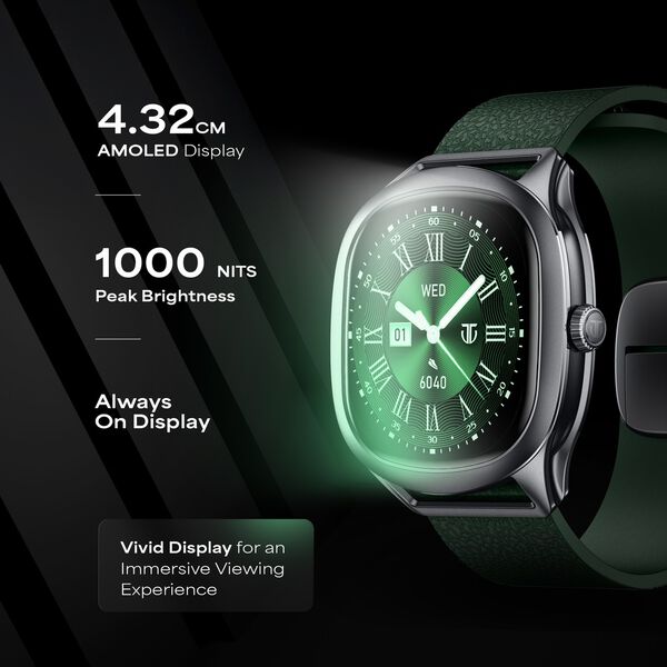 Titan EVOKE S Smartwatch with 1.7" AMOLED Display AI Chat Smart Glance Flush strap Transition Magnetic Precision Buckle - image number 3