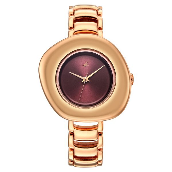 Fastrack Analog Maroon Dial Women's Watch with Rose Gold Metal Bracelet - image number 0