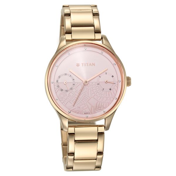 Titan Wander Pink Dial Analog Stainless Steel Strap Watch for Women - image number 0