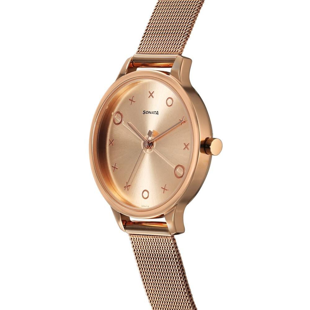 Sonata rose gold store watches for ladies