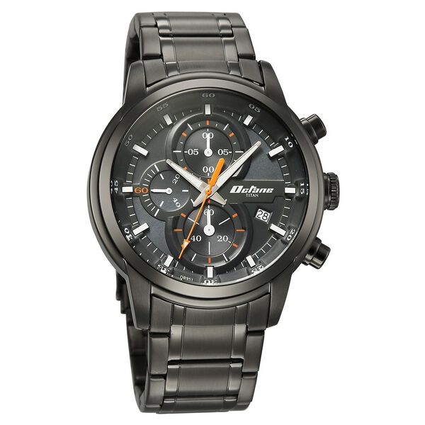 Titan Octane Primal Quartz Chronograph Grey Dial Grey Stainless Steel Strap Watch For Men - image number 1