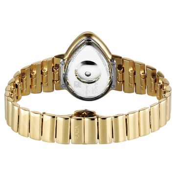 Titan Raga Opalesque Quartz Analog White Dial Golden Metal Strap Watch For Women