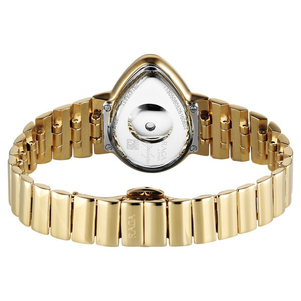 Titan Raga Opalesque Quartz Analog White Dial Golden Metal Strap Watch For Women - image number 4