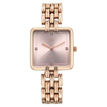Vyb Minimalist By Fastrack Quartz Analog Pink Dial Rose Gold Metal Strap Watch For Girls