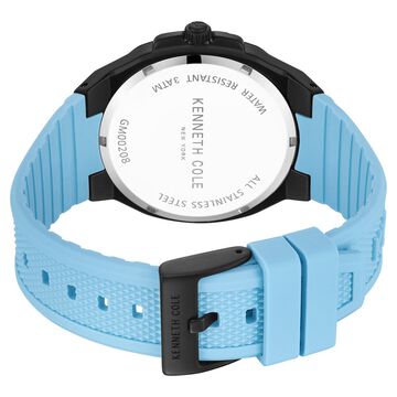 Kenneth Cole Quartz Analog Black Dial Blue Silicone Strap Watch For Men