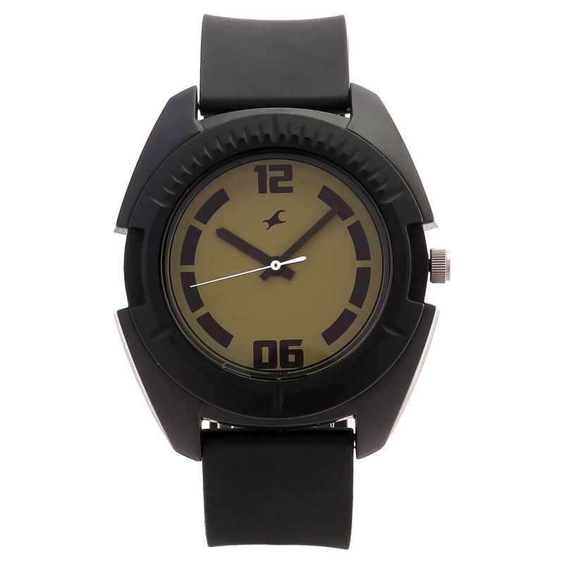Fastrack Quartz Analog Green Dial Plastic Strap Watch for Guys