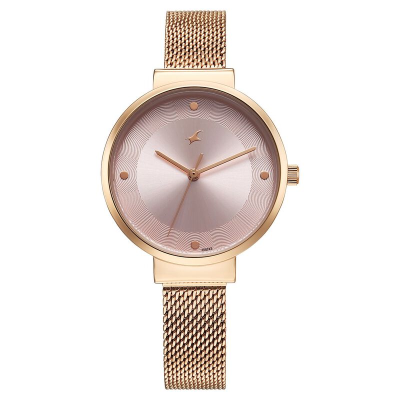 Fastrack Stunners X Quartz Analog Pink Dial Stainless Steel Strap Watch For Girls