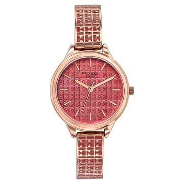 Poze By Sonata Quartz Analog Pink Dial Two Toned Metal Strap Watch For Women