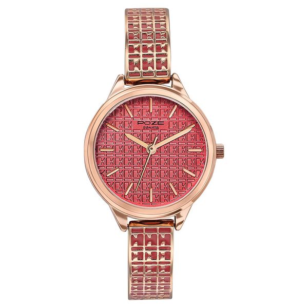 Poze By Sonata Quartz Analog Pink Dial Two Toned Metal Strap Watch For Women - image number 1