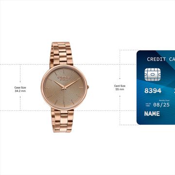 Sonata Poze Quartz Analog Beige Dial Stainless Steel Strap Watch For Women