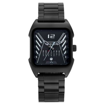 Fastrack Gamify Quartz Analog with Day and Date Black Dial Metal Strap Watch for Guys