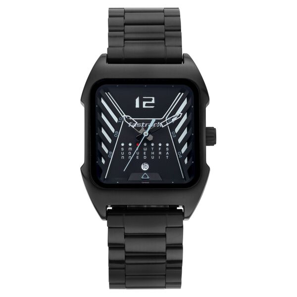Fastrack Gamify Quartz Analog with Day and Date Black Dial Metal Strap Watch for Guys - image number 1