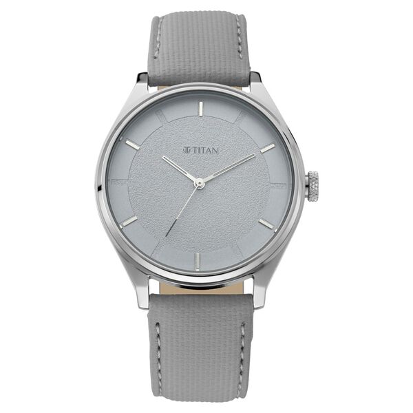 Titan Men's Classic Watch: Gradient Dial & Sleek Markings with Leather Strap - image number 1
