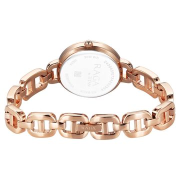 Titan Raga Showstopper Quartz Analog Rose Gold Dial Metal Strap Watch For Women
