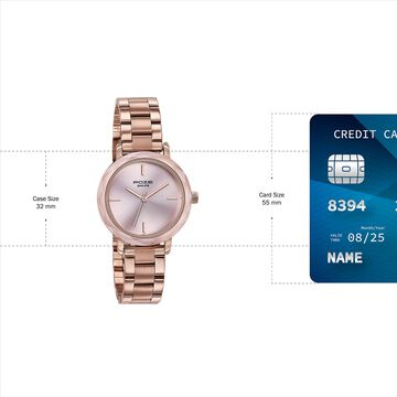 Sonata Poze Quartz Analog Pink Dial Stainless Steel Strap Watch For Women