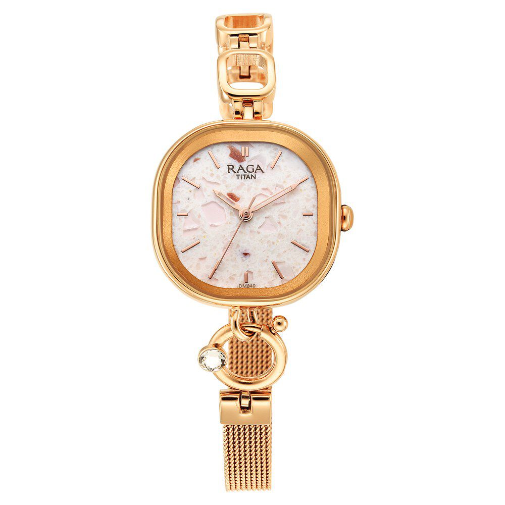 Buy Online Titan Raga Delight Pink Dial Analog Metal Strap watch