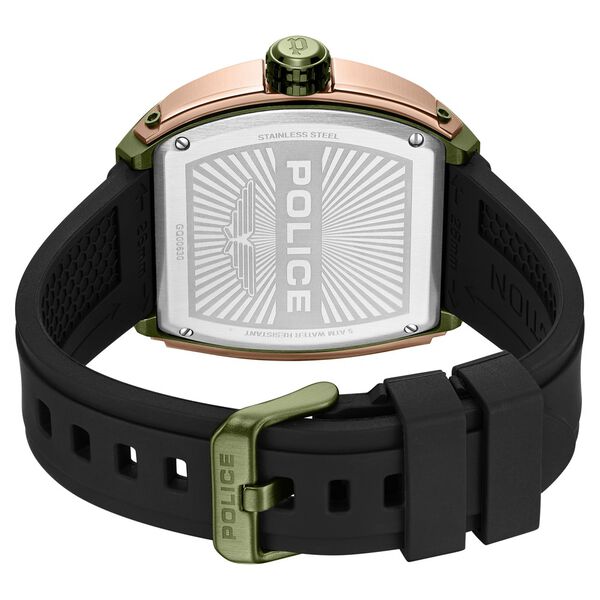 Police Quartz Multifunction Black Dial Black Colour Silicone Strap Watch For Men - image number 2