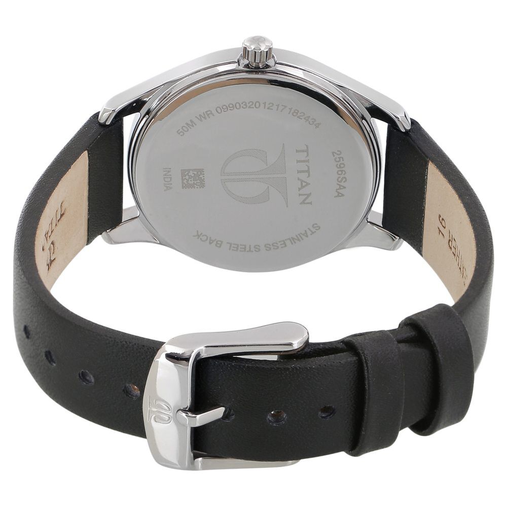 Buy Online Titan Workwear White Dial Women Watch With Leather