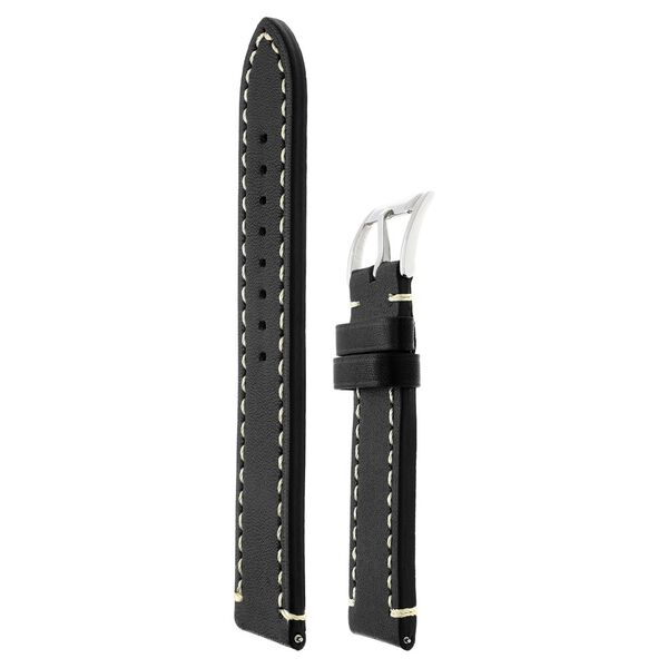 24 mm Black Genuine Leather Straps for Men - image number 2