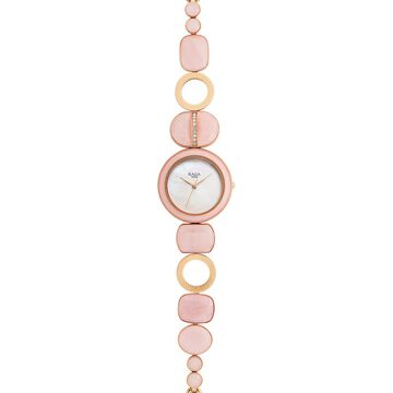 Titan Raga New You Quartz Analog Mother Of Pearl Dial Rose Quartz stone Strap Watch for Women