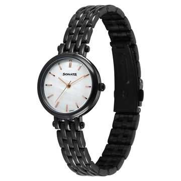 Sonata Eternia Quartz Analog White Dial Metal Strap Watch For Women