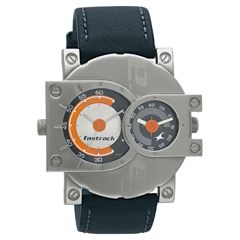 Fastrack Quartz Analog Black Dial Leather Strap Watch for Guys