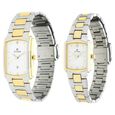 Titan Quartz Analog with Date White Dial Stainless Steel Strap Watch for Couple - image number 1
