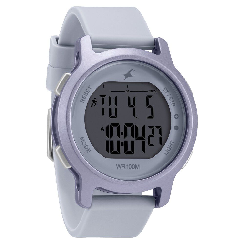 Buy Online Fastrack Street Line Digital Dial Purple Silicone Strap