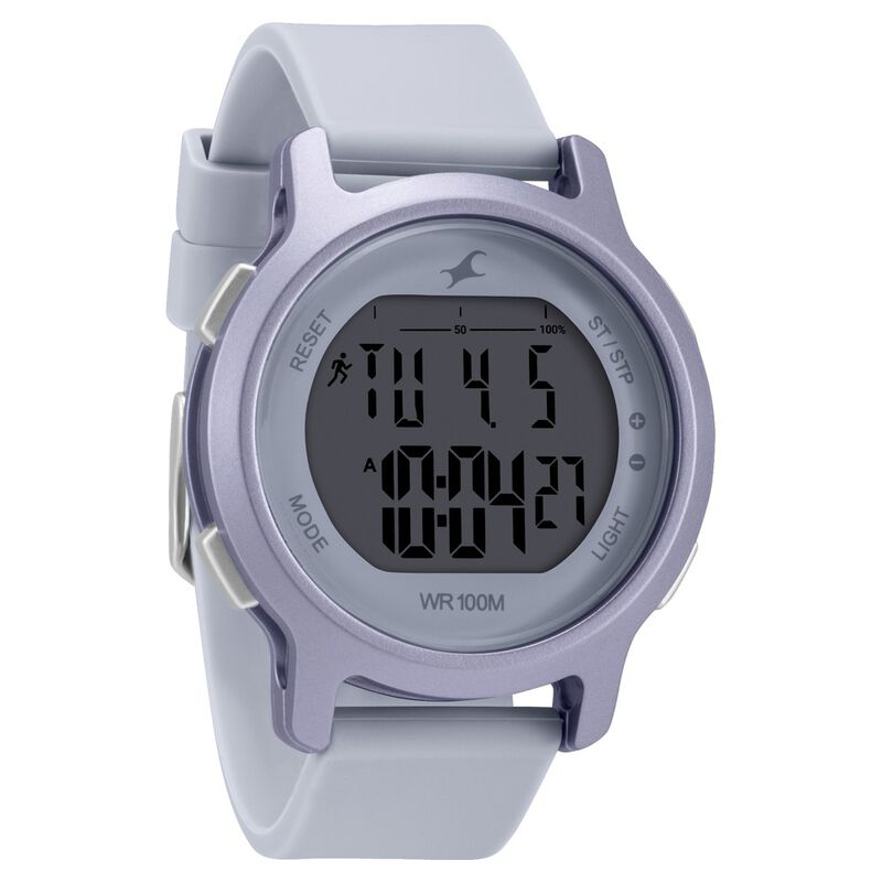 Fastrack Street Line Digital Dial Purple Silicone Strap Watch for Girls