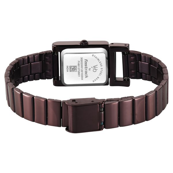Vyb Muse By Fastrack Quartz Analog Brown Dial Brown Stainless Steel Strap Watch For Girls - image number 5