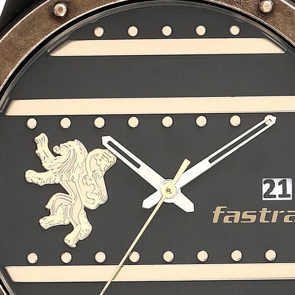 Fastrack Game Of Thrones Quartz Analog with Date Black Dial Leather Strap Watch for Guys - image number 6