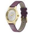 Sonata Floral Folkart Champagne Dial Women Watch With Leather Strap - image number 1
