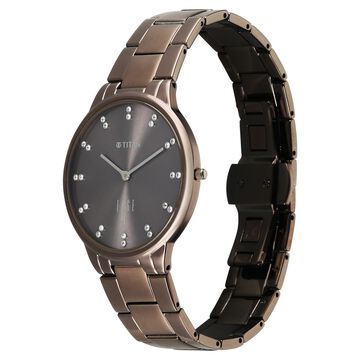 Edge Velora Quartz Analog Brown Dial Brown Stainless Steel Strap Watch For Women