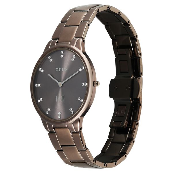 Edge Velora Quartz Analog Brown Dial Brown Stainless Steel Strap Watch For Women - image number 2